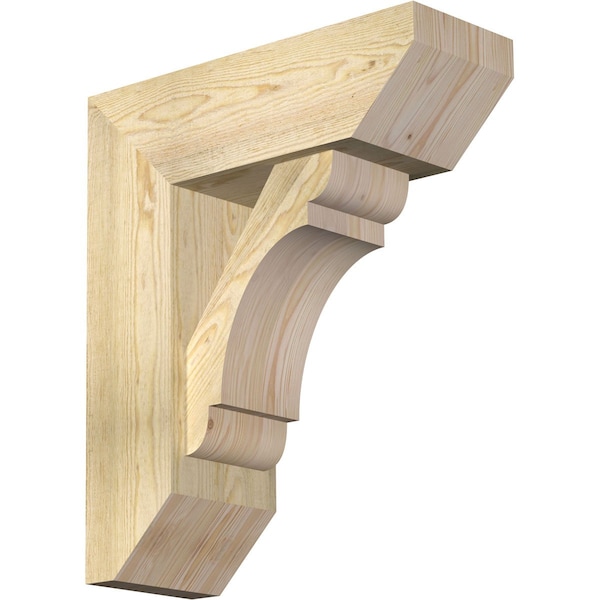 Ekena Millwork Olympic Slat Rough Sawn Bracket w/ Offset Brace, Douglas Fir, 8"W x 22"D x 26"H BKT0806X22X26OLY06RDF - main